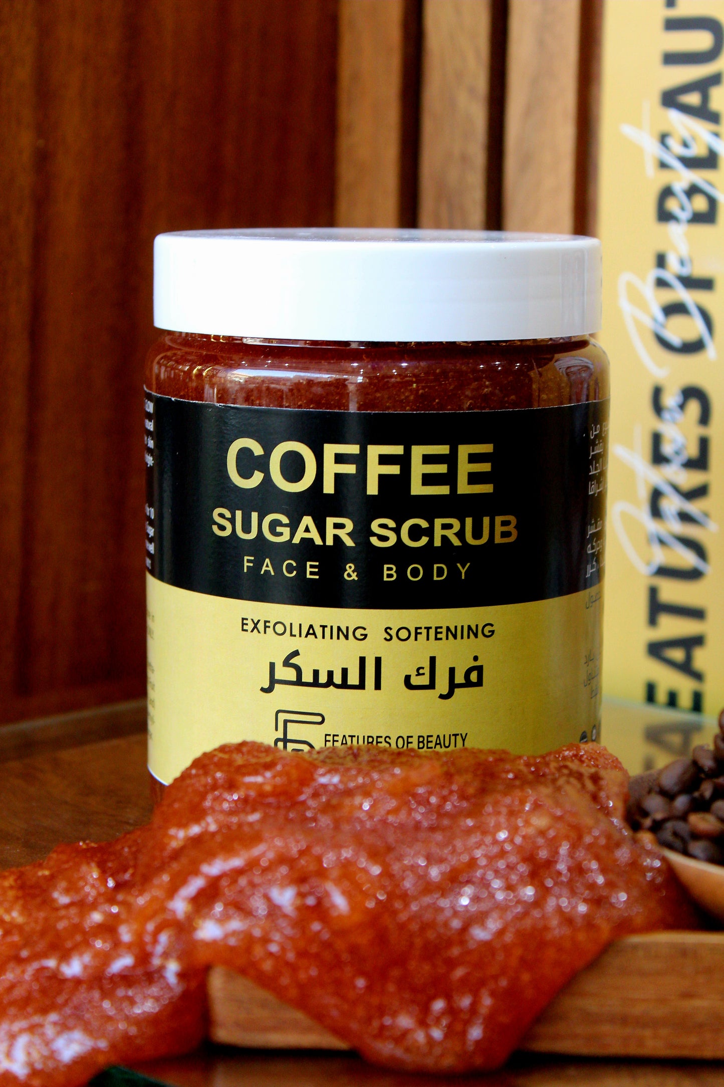 FEATURES OF BEAUTY FACE AND BODY SUGAR SCRUB COFFEE