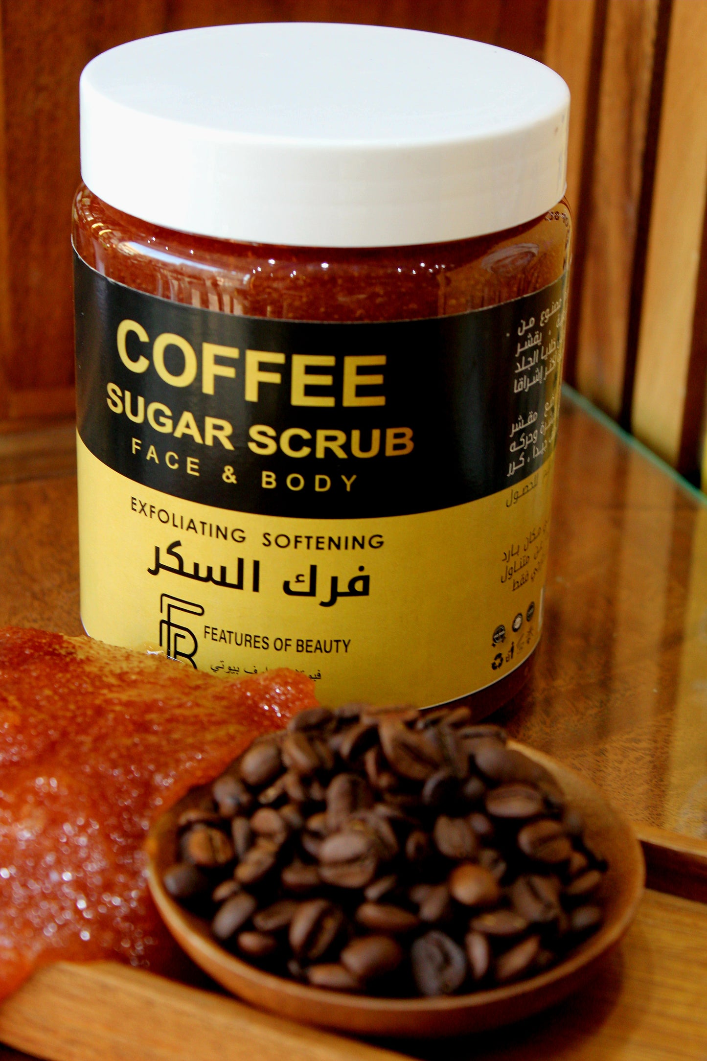 FEATURES OF BEAUTY FACE AND BODY SUGAR SCRUB COFFEE